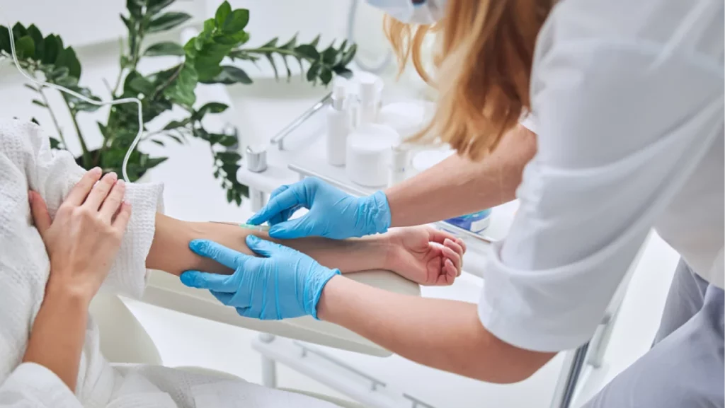 Image of IV infusion in wellness clinic