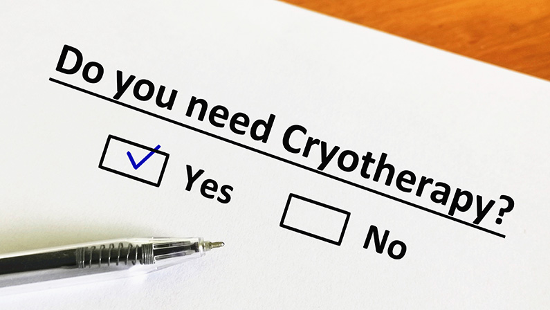 One person is answering question about dermatology. He needs cryotherapy.